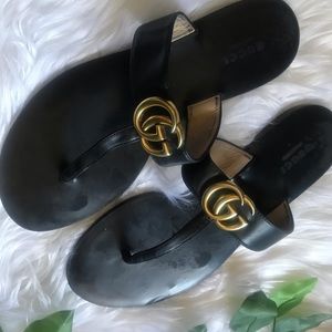 Leather Thong Sandals • size 8